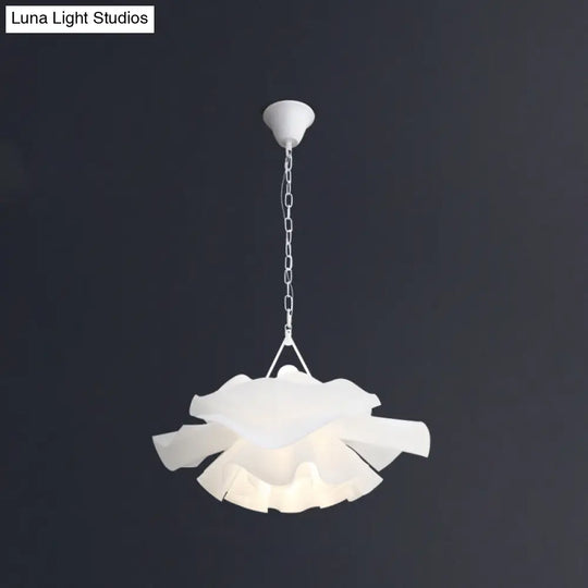 Minimalist Acrylic Flower Pendant Light - 2-Light Ceiling Fixture For Living Room White / 21.5