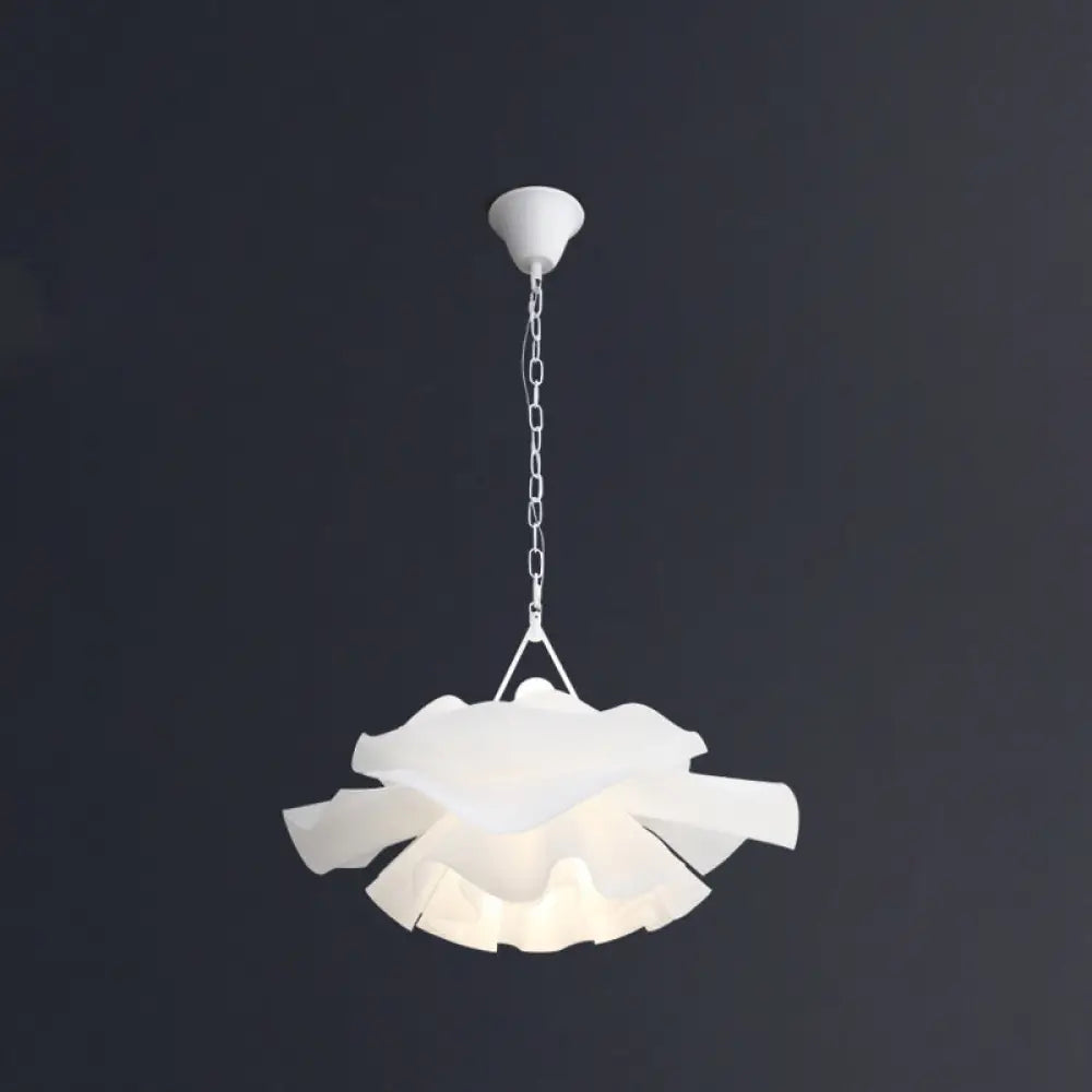 Minimalist Acrylic Flower Pendant Lighting: 2-Light Ceiling Fixture For Living Room White / 21.5’’