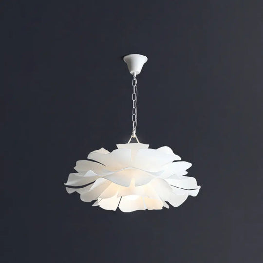 Minimalist Acrylic Flower Pendant Lighting: 2-Light Ceiling Fixture For Living Room White / 23.5’’