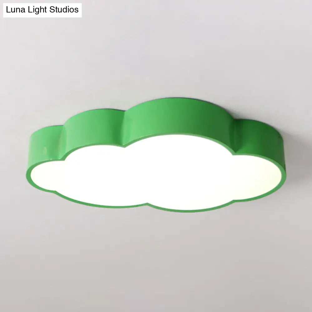 Minimalist Acrylic Flush Light With Led Cloud Shade For Nursery - Ceiling Fixture