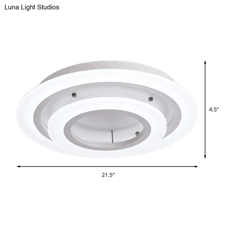 Minimalist Acrylic Flush Mount Led Ceiling Lamp - Multi-Layer 2/3/4-Head Warm/White Light