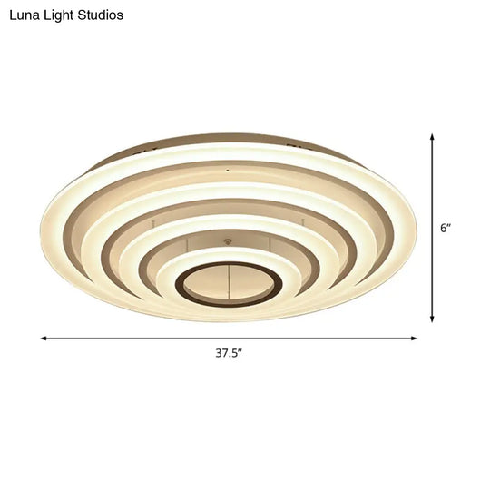 Minimalist Acrylic Flush Mount Led Ceiling Lamp - Multi-Layer 2/3/4-Head Warm/White Light