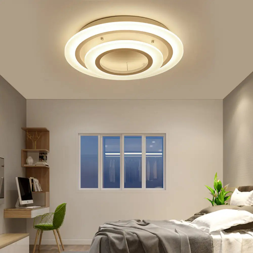 Minimalist Acrylic Flush Mount Led Ceiling Lamp - Multi-Layer 2/3/4-Head Warm/White Light 2 / White