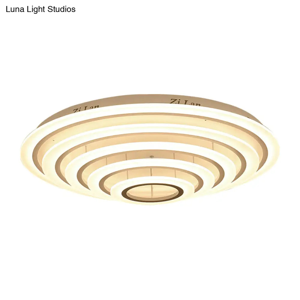 Minimalist Acrylic Flush Mount Led Ceiling Lamp - Multi-Layer 2/3/4-Head Warm/White Light