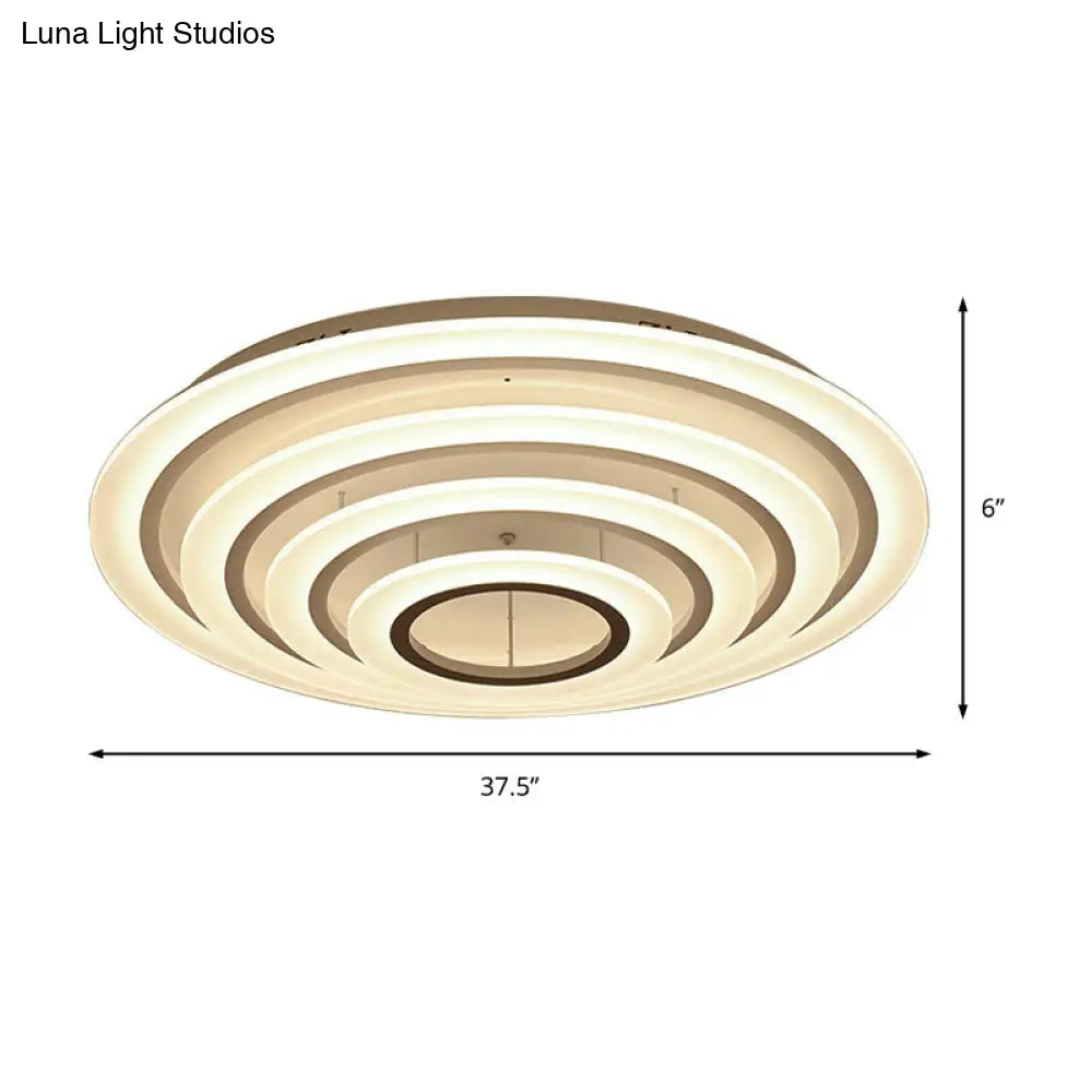 Minimalist Acrylic Flush Mount Led Ceiling Lamp - Multi-Layer 2/3/4-Head Warm/White Light