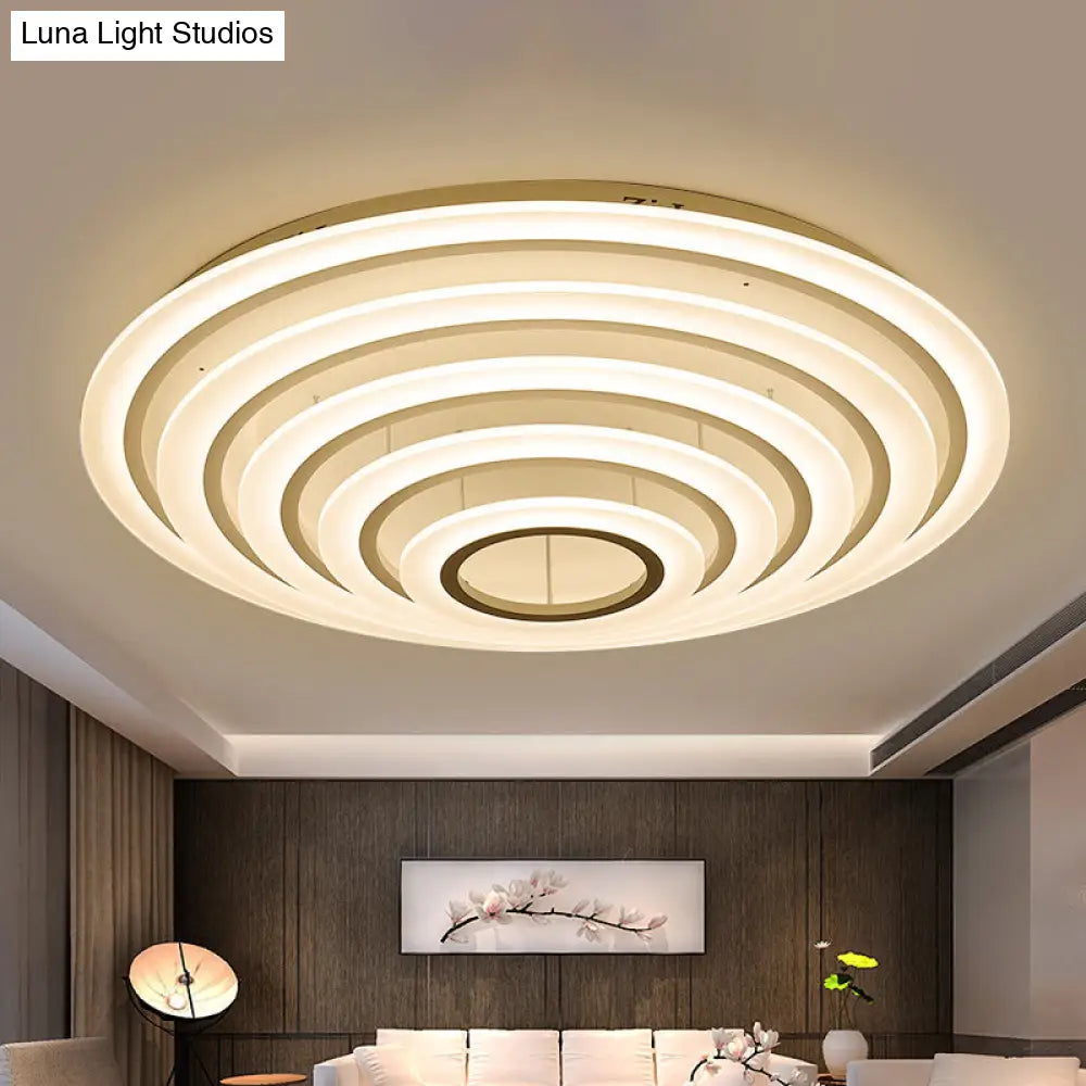 Minimalist Acrylic Flush Mount Led Ceiling Lamp - Multi-Layer 2/3/4-Head Warm/White Light 5 / White