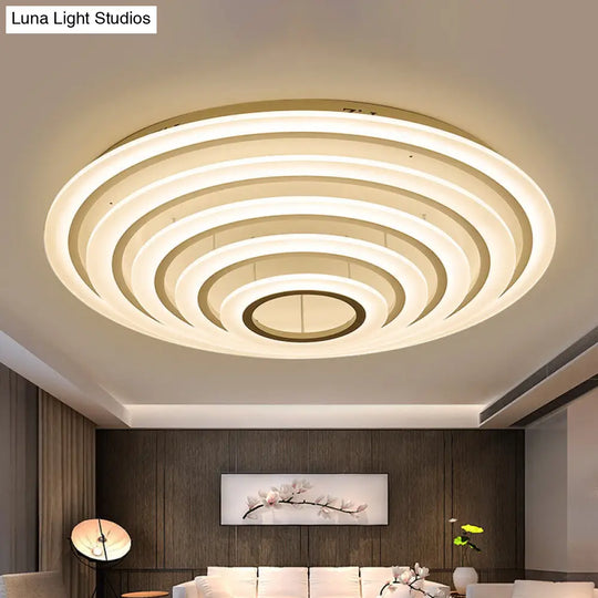 Minimalist Acrylic Flush Mount Led Ceiling Lamp - Multi-Layer 2/3/4-Head Warm/White Light 5 / White