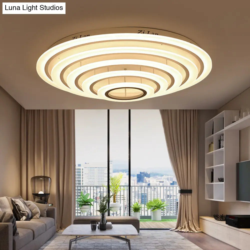 Minimalist Acrylic Flush Mount Led Ceiling Lamp - Multi-Layer 2/3/4-Head Warm/White Light