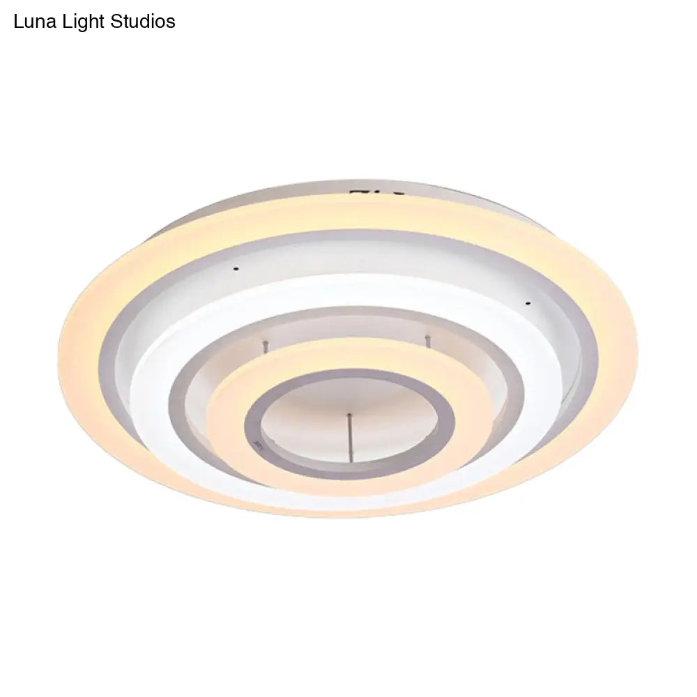 Minimalist Acrylic Flush Mount Led Ceiling Lamp - Multi-Layer 2/3/4-Head Warm/White Light 3 / White