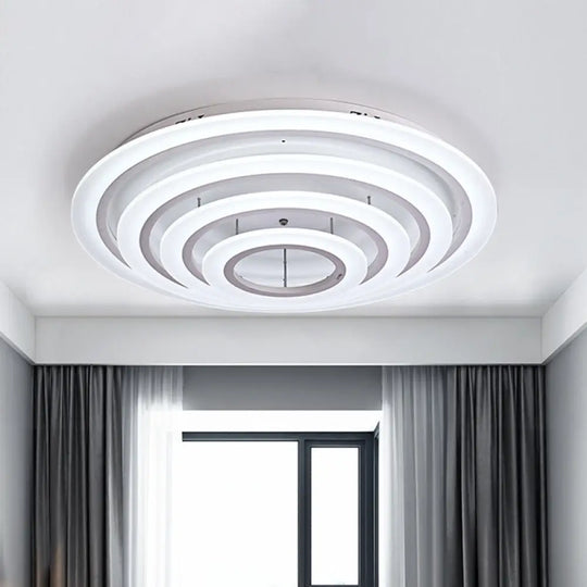 Minimalist Acrylic Flush Mount Led Ceiling Lamp - Multi-Layer 2/3/4-Head Warm/White Light 4 / White