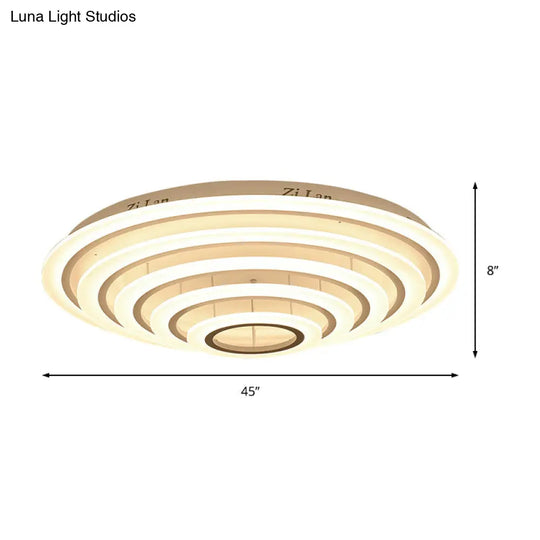 Minimalist Acrylic Flush Mount Led Ceiling Lamp - Multi-Layer 2/3/4-Head Warm/White Light