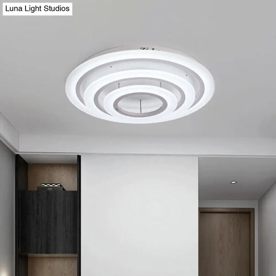 Minimalist Acrylic Flush Mount Led Ceiling Lamp - Multi-Layer 2/3/4-Head Warm/White Light 3 / White
