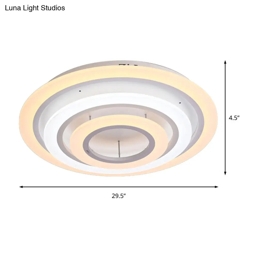 Minimalist Acrylic Flush Mount Led Ceiling Lamp - Multi-Layer 2/3/4-Head Warm/White Light