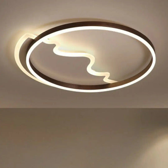 Minimalist Acrylic Led Flush Mount Ring Light For Living Room Coffee’ Coffee / 16.5’ Third Gear