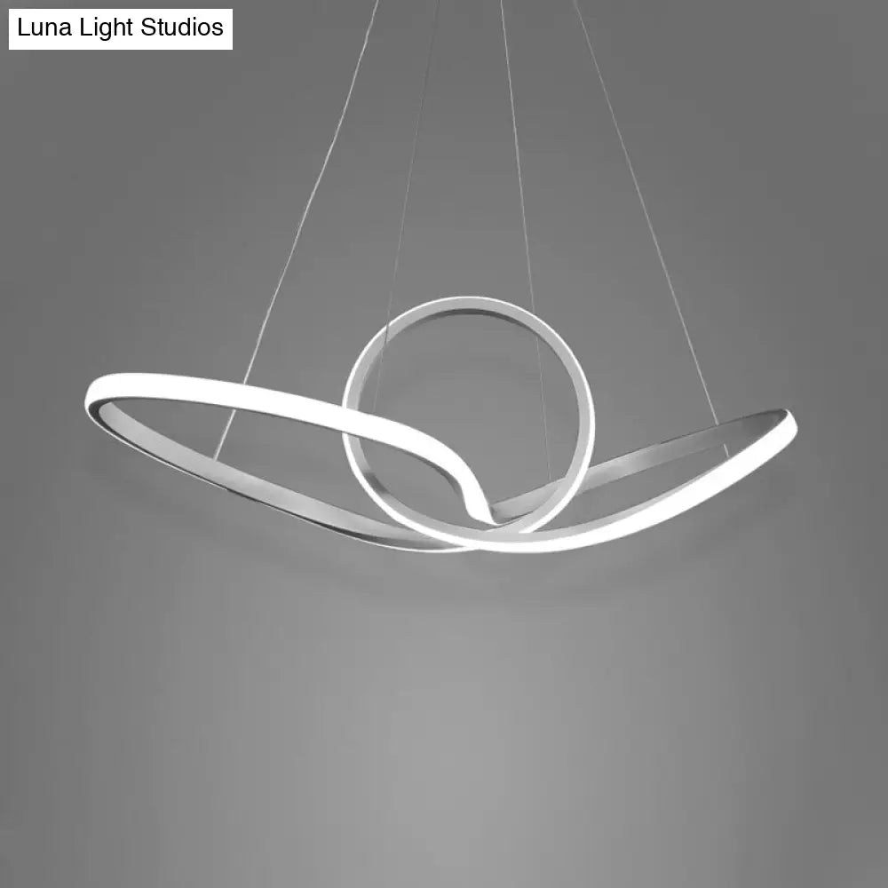 Minimalist Acrylic Led Pendant Chandelier - Seamless Curve Hanging Ceiling Light In Warm/White