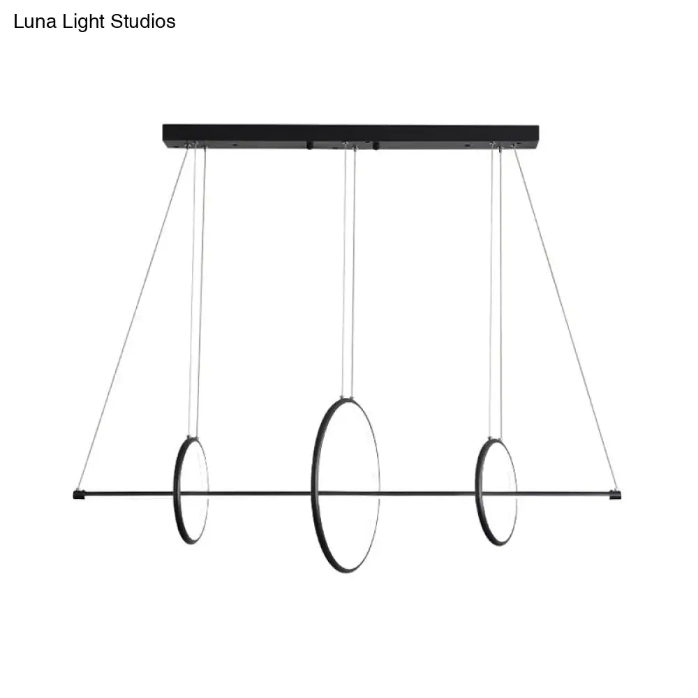 Minimalist Acrylic Led Pendant Lamp In Black/Gold Warm/White Light - 35.5/43 Width