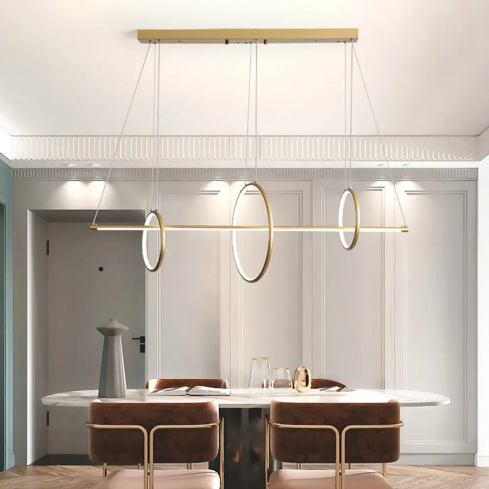 Minimalist Acrylic Led Pendant Lamp In Black/Gold Warm/White Light - 35.5/43 Width Gold / 35.5 Warm