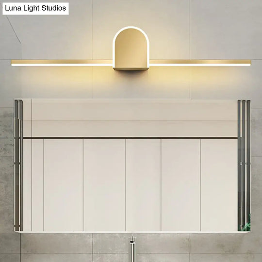 Minimalist Acrylic Led Vanity Light With Gold Finish For Bathroom Walls