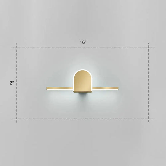 Minimalist Acrylic Led Vanity Light With Gold Finish For Bathroom Walls / 19.5 Semicircle