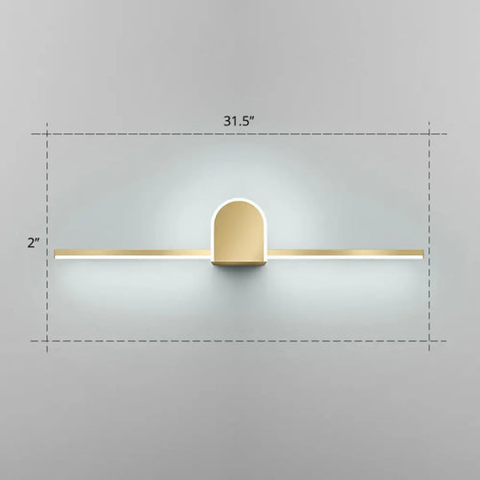 Minimalist Acrylic Led Vanity Light With Gold Finish For Bathroom Walls / 31.5 Semicircle