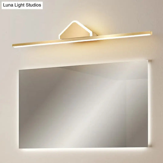 Minimalist Acrylic Led Vanity Light With Gold Finish For Bathroom Walls