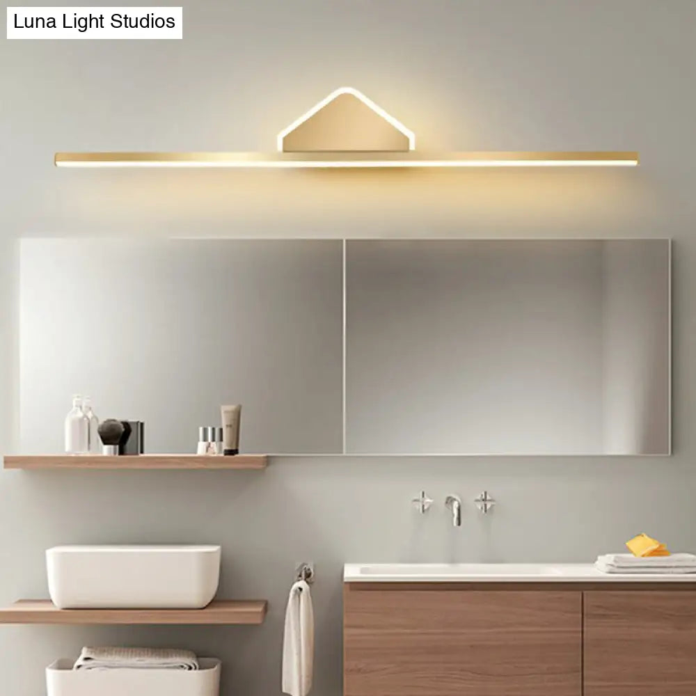 Minimalist Acrylic Led Vanity Light With Gold Finish For Bathroom Walls