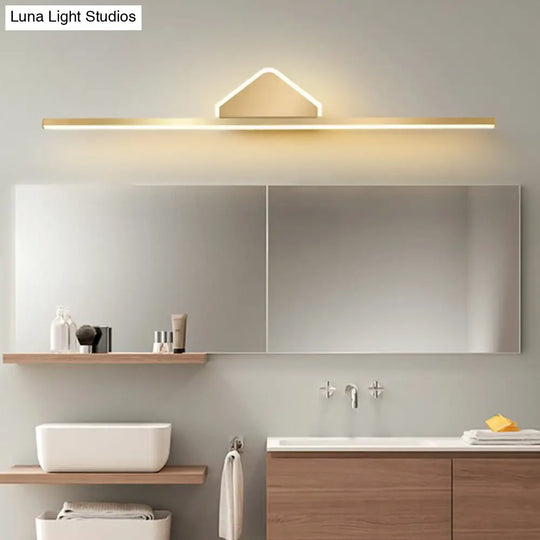 Minimalist Acrylic Led Vanity Light With Gold Finish For Bathroom Walls