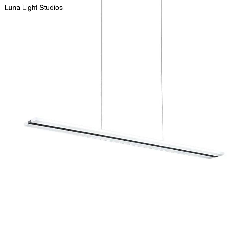Minimalist Acrylic Led Ceiling Pendant Lamp In Warm/White/Natural Light - Black Suspension