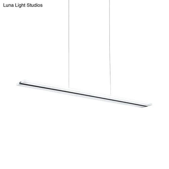 Minimalist Acrylic Led Ceiling Pendant Lamp In Warm/White/Natural Light - Black Suspension