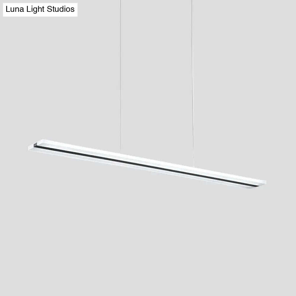 Minimalist Acrylic Led Ceiling Pendant Lamp In Warm/White/Natural Light - Black Suspension