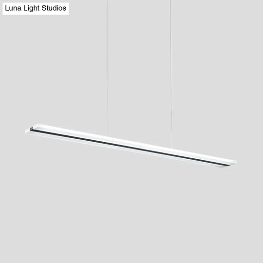 Minimalist Acrylic Led Ceiling Pendant Lamp In Warm/White/Natural Light - Black Suspension