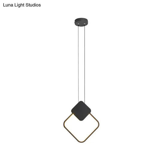 Minimalist Acrylic Hanging Ceiling Light: Oval Round Square Pendant Lighting In Black/White For