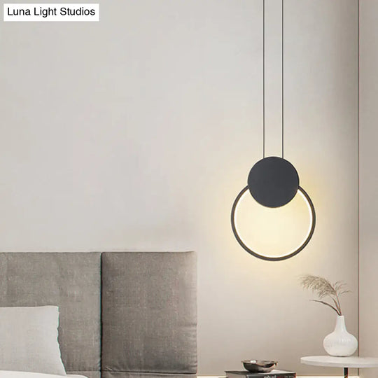 Minimalist Acrylic Hanging Ceiling Light: Oval Round Square Pendant Lighting In Black/White For