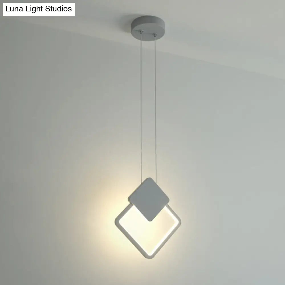 Minimalist Acrylic Hanging Ceiling Light: Oval Round Square Pendant Lighting In Black/White For