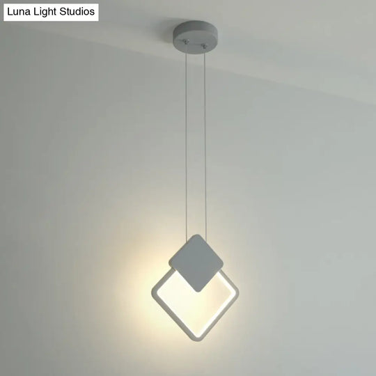 Minimalist Acrylic Pendant Light: Oval/Round/Square Shape Led Black/White