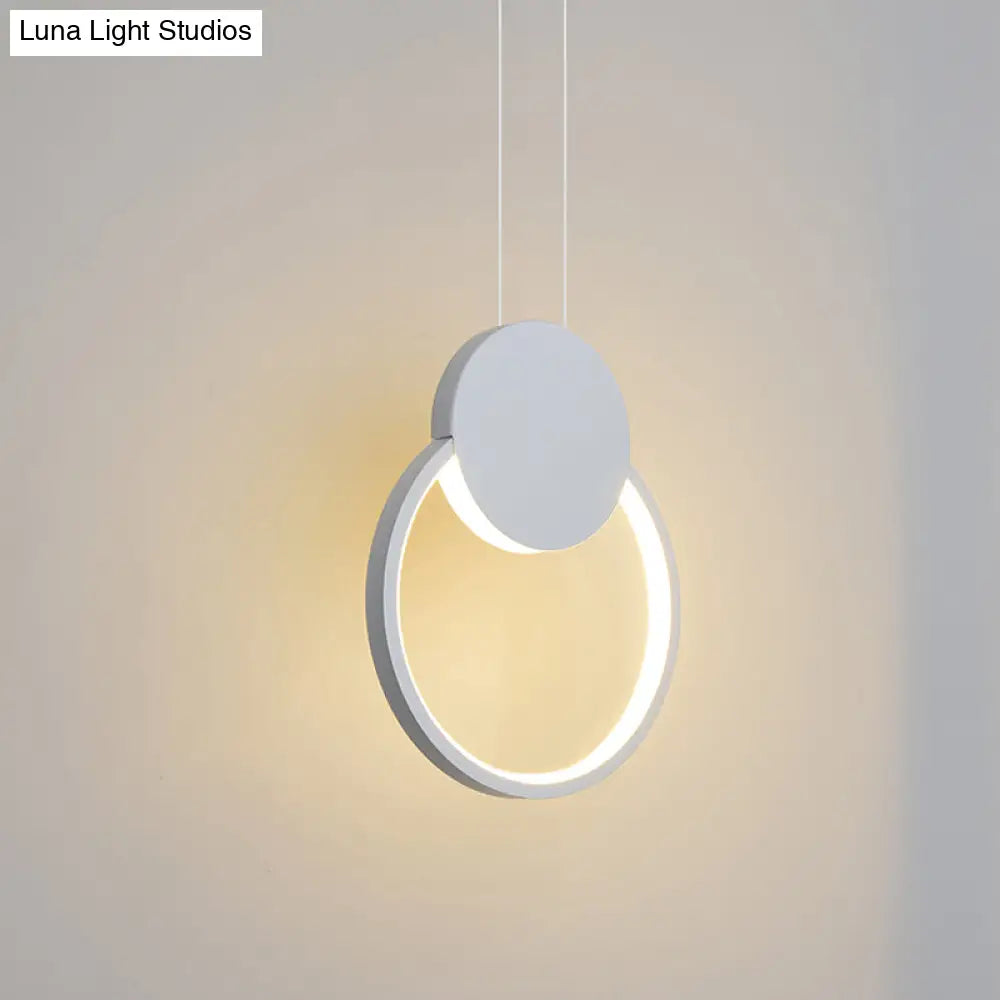 Minimalist Acrylic Pendant Light: Oval/Round/Square Shape Led Black/White