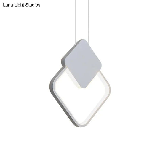 Minimalist Acrylic Hanging Ceiling Light: Oval Round Square Pendant Lighting In Black/White For