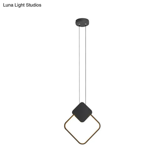 Minimalist Acrylic Pendant Light: Oval/Round/Square Shape Led Black/White