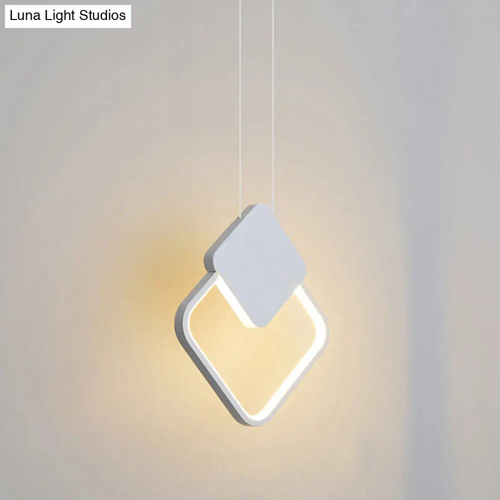 Minimalist Acrylic Hanging Ceiling Light: Oval Round Square Pendant Lighting In Black/White For