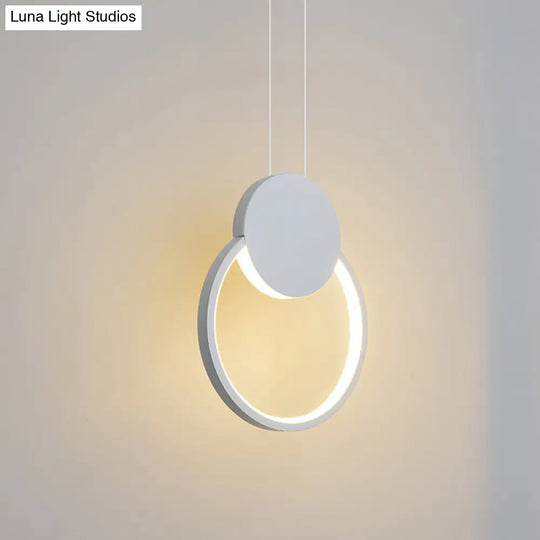 Minimalist Acrylic Hanging Ceiling Light: Oval Round Square Pendant Lighting In Black/White For