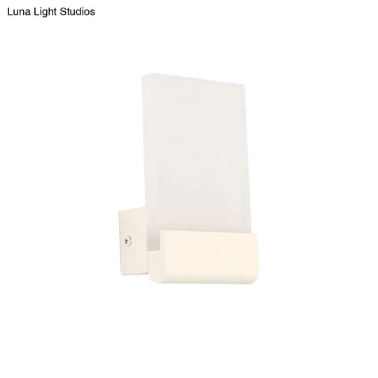 Minimalist Acrylic Rectangle Wall Mount Led Sconce Lamp - Bedside Light With Warm/White Glow