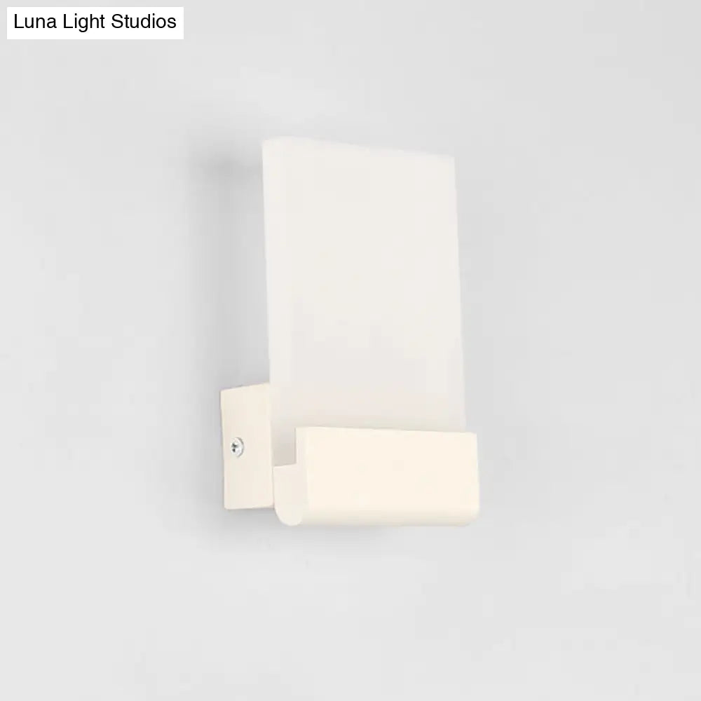 Minimalist Acrylic Rectangle Wall Mount Led Sconce Lamp - Bedside Light With Warm/White Glow