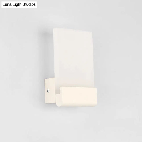 Minimalist Acrylic Rectangle Wall Mount Led Sconce Lamp - Bedside Light With Warm/White Glow