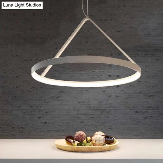 Minimalist Acrylic Round Pendant Light Led Ceiling Lighting Fixture (16’/19.5’/23.5’) Black/White