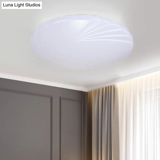 Minimalist Acrylic Shade Led Ceiling Flush Mount - 7.5/9/12 Dia White Light For Bedroom