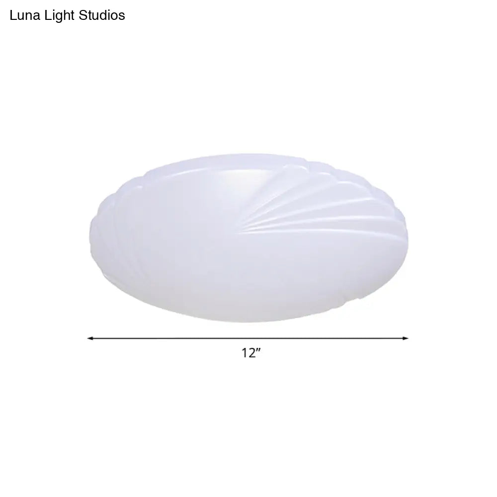 Minimalist Acrylic Shade Led Ceiling Flush Mount - 7.5/9/12 Dia White Light For Bedroom