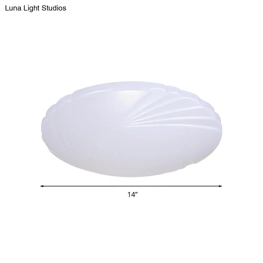 Minimalist Acrylic Shade Led Ceiling Flush Mount - 7.5’/9’/12’ Dia White Light For Bedroom