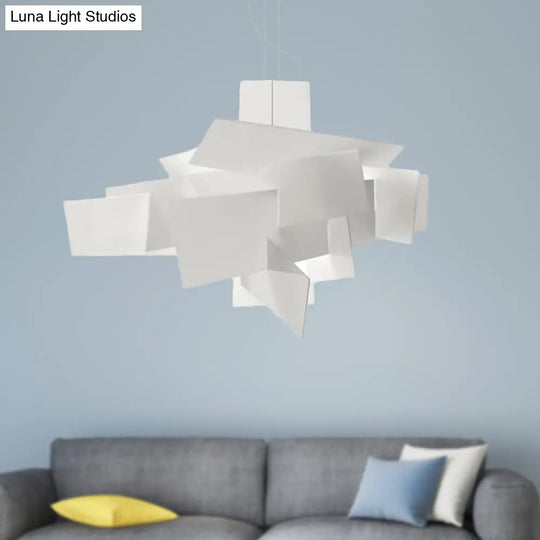 Minimalist Acrylic Single Light Pendant Lamp - Irregular Shape White Ceiling Fixture