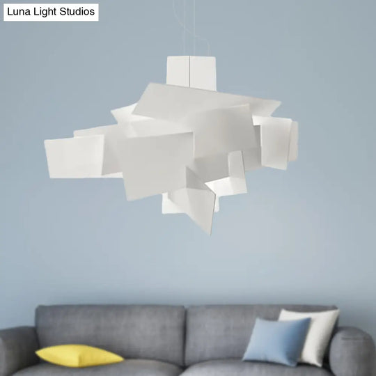 Minimalist Acrylic Irregular Hanging Lamp - Single Light White Ceiling Pendant Fixture