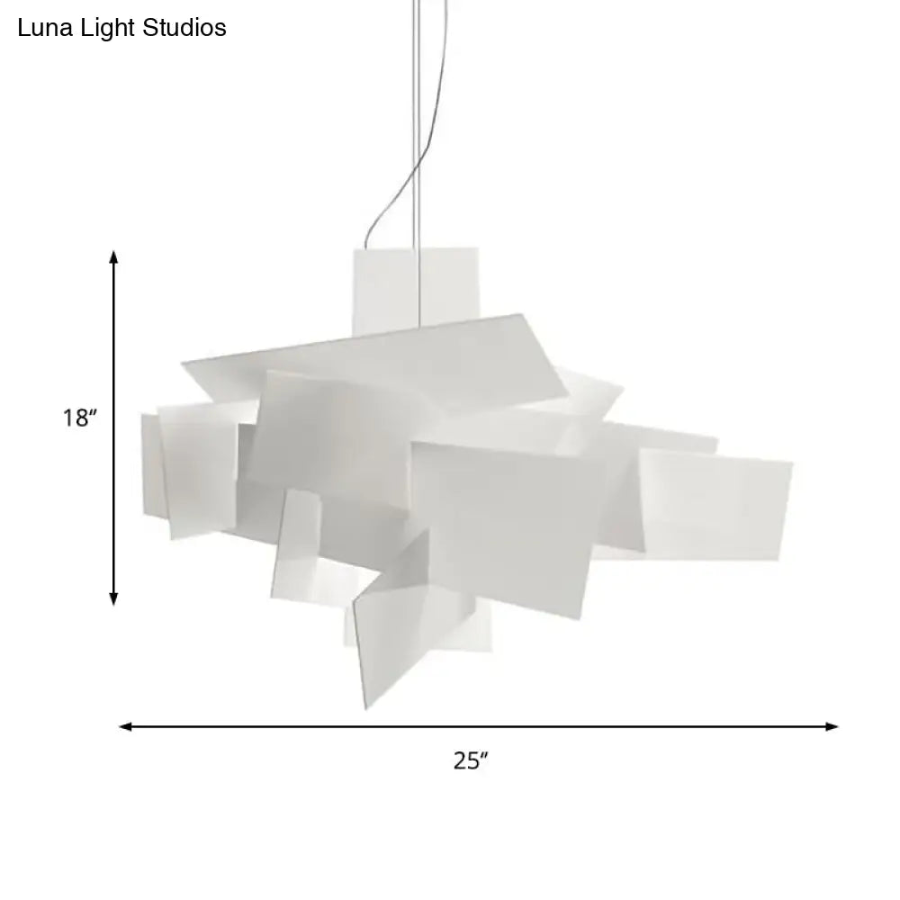 Minimalist Acrylic Single Light Pendant Lamp - Irregular Shape White Ceiling Fixture